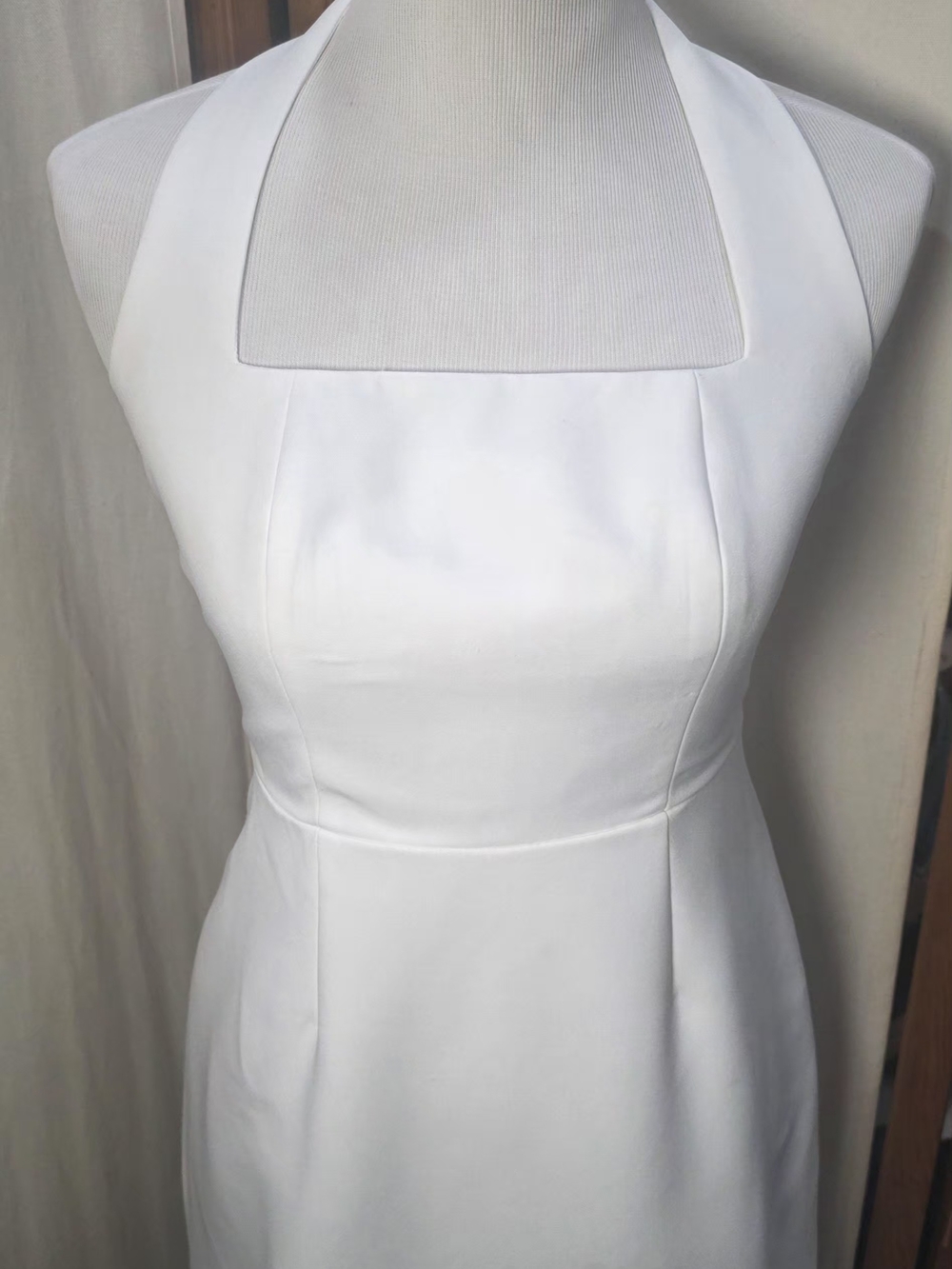 Commense White Halter Square-Neck Mini Dress